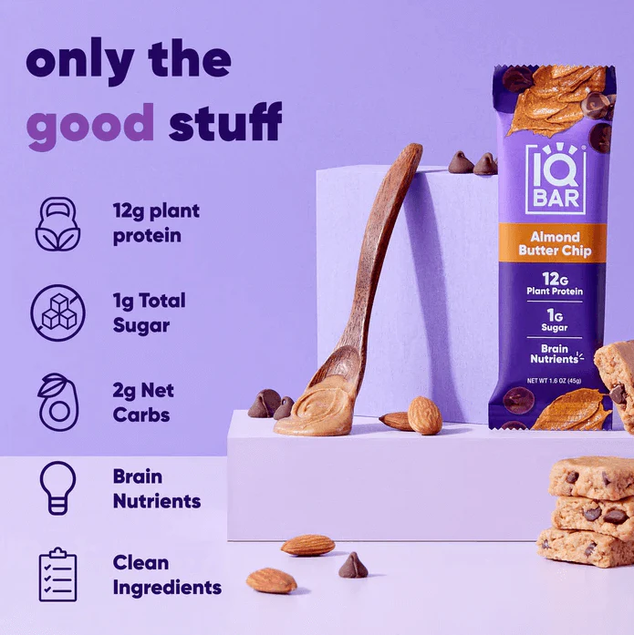 Almond Butter Chip | Protein Single Bar | IQBAR - Image 3