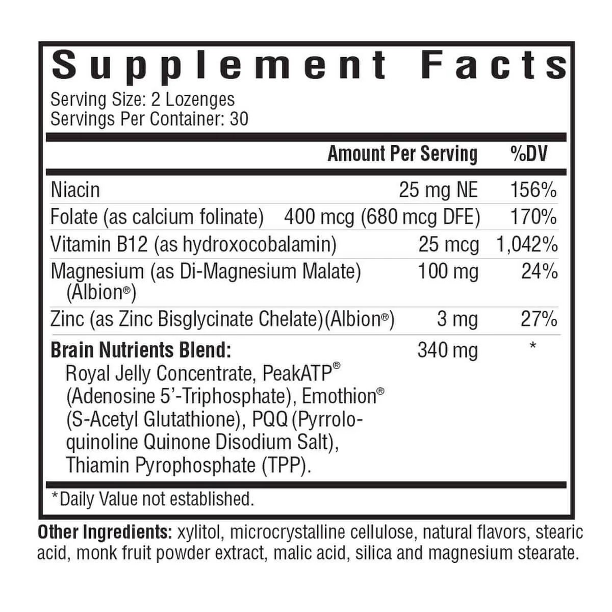 Brain Nutrients | 60 Lozenges - Image 2