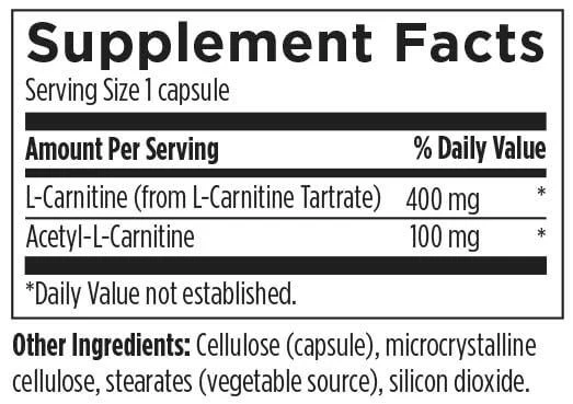 Carnitine Synergy | 120 Capsules | Designs For Health - Image 2