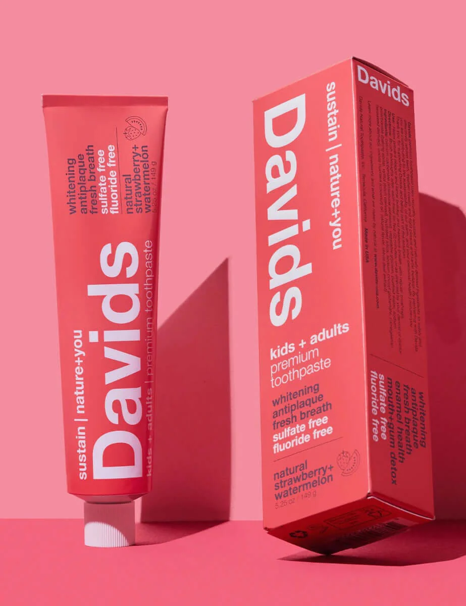Davids Premium Toothpaste | Kids & Adults | Strawberry Watermelon - Image 3