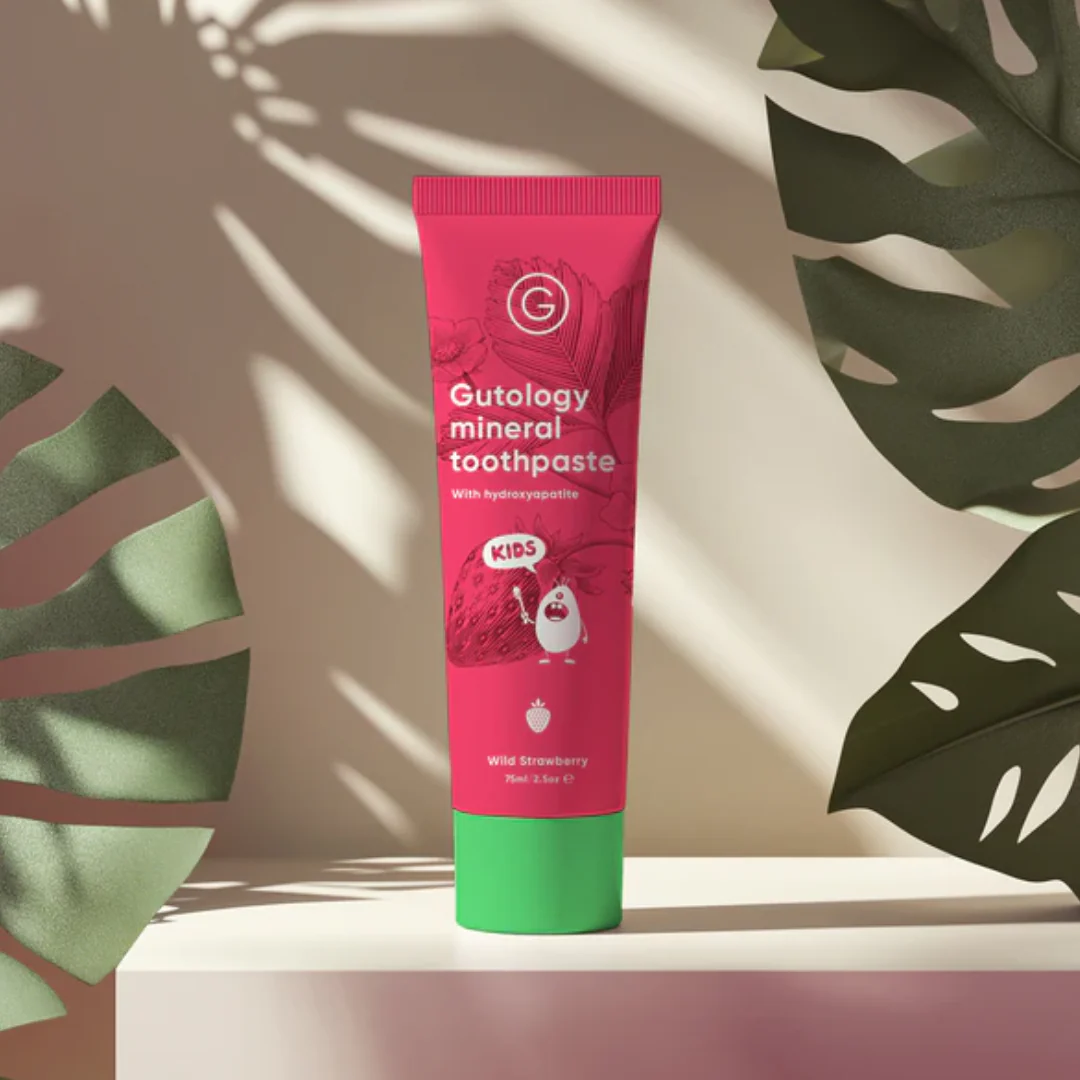 Gutology Kids Mineral Toothpaste w/ Hydroxyapatite | 75ml Strawberry - Image 3