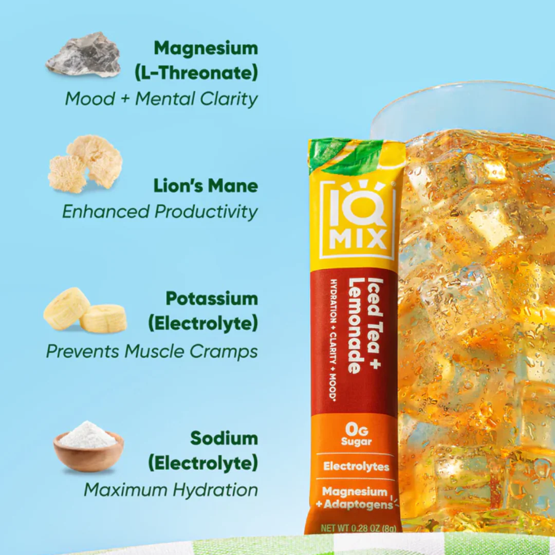 IQMIX Iced Tea & Lemonade | 20 Electrolyte Hydration Sachets - Image 4