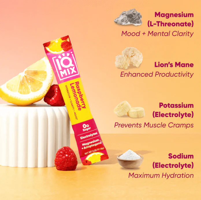 IQMIX Raspberry Lemonade | 20 Electrolyte Hydration Sachets - Image 4