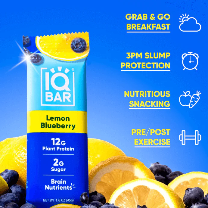 Lemon Blueberry | Single Plant Protein Bar | IQBAR - Image 3