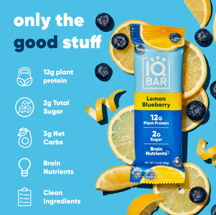 Lemon Blueberry | Single Plant Protein Bar | IQBAR - Image 5