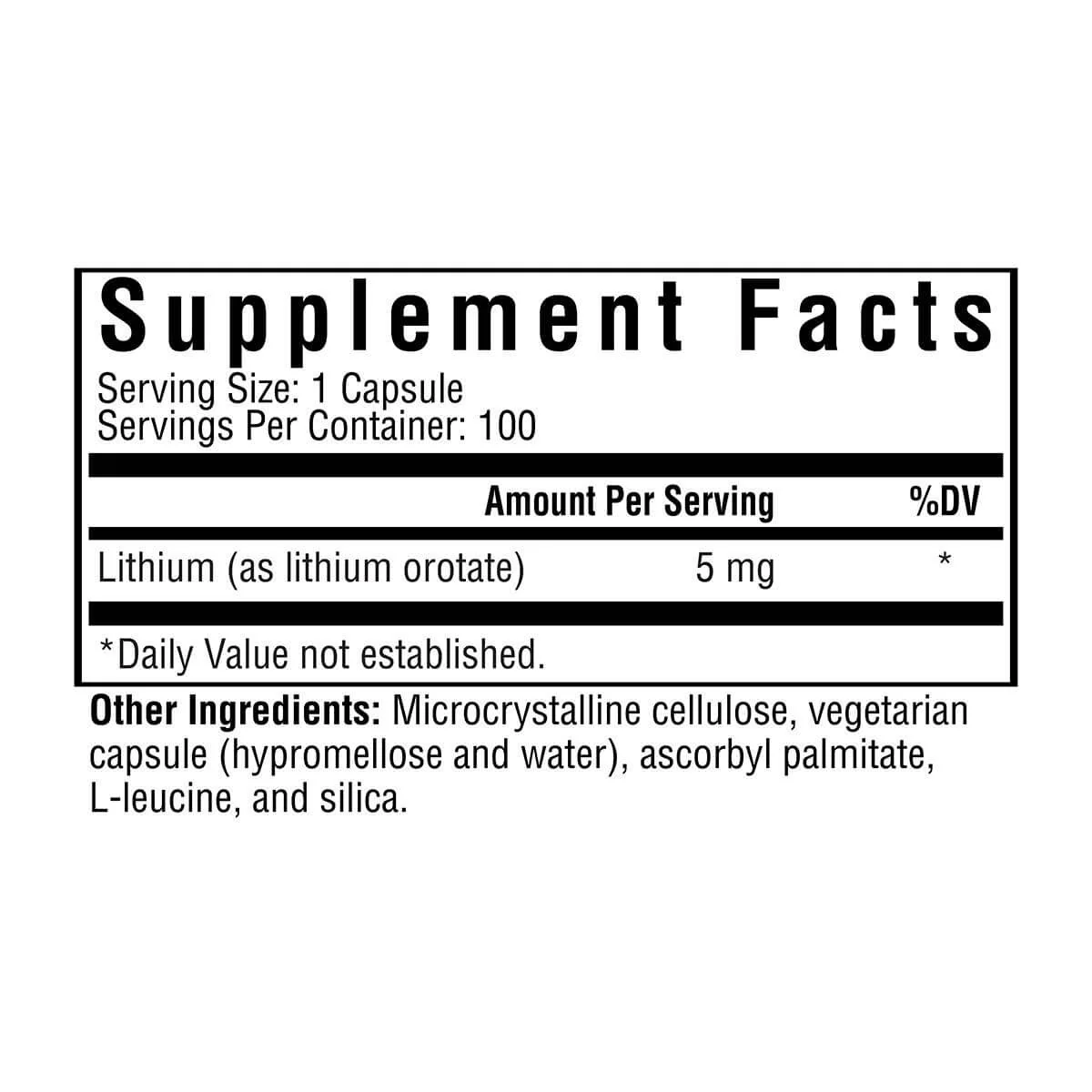 Lithium Orotate | 100 Capsules | Seeking Health - Image 2