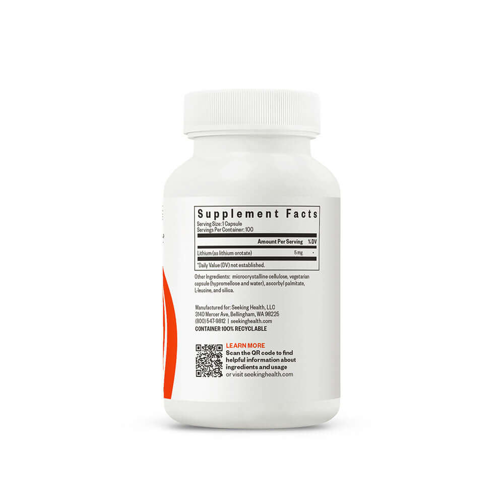 Lithium Orotate | 100 Capsules | Seeking Health - Image 6