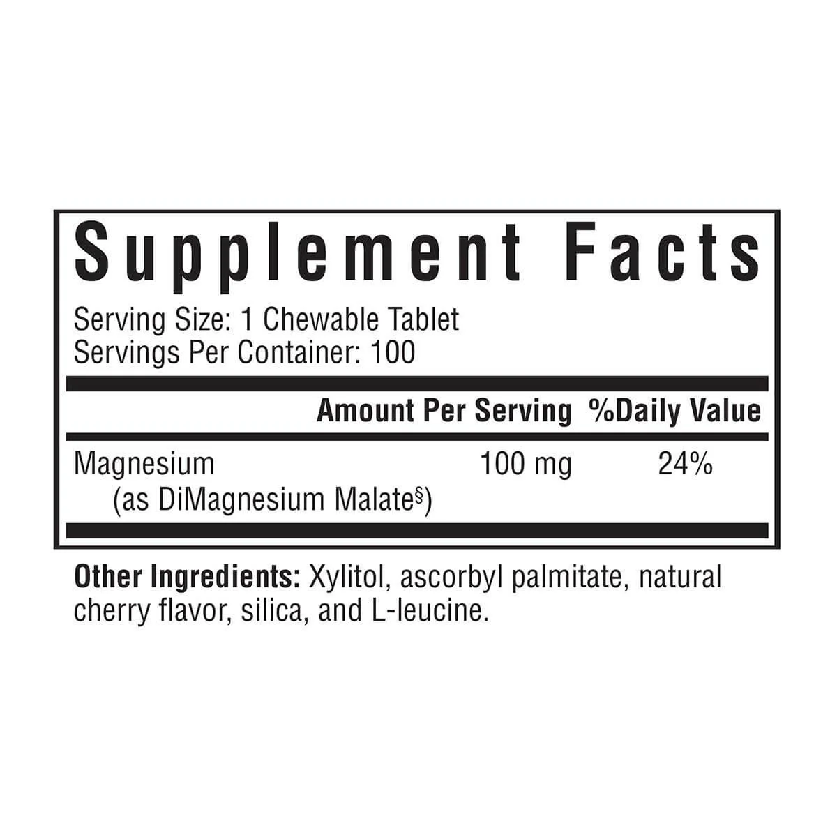 Magnesium Malate Chewable | 100 Tablets - Image 2