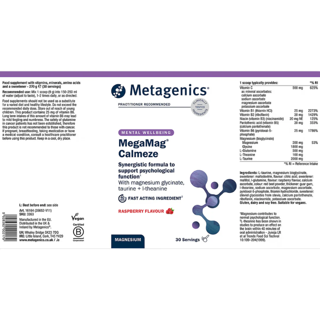 MegaMag Calmeze | Raspberry | 30 Servings | Metagenics - Image 4