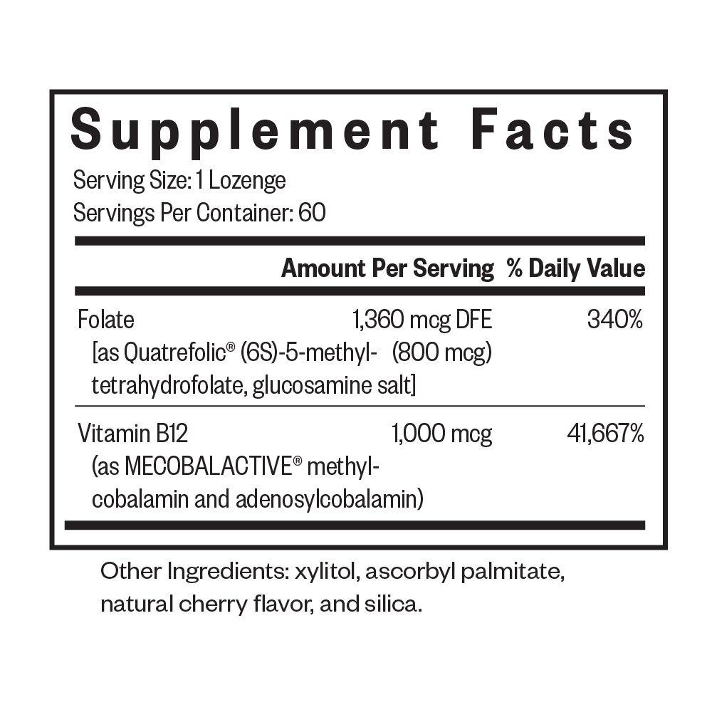 Methyl B12 with L-Methylfolate | 60 Lozenges - Image 2
