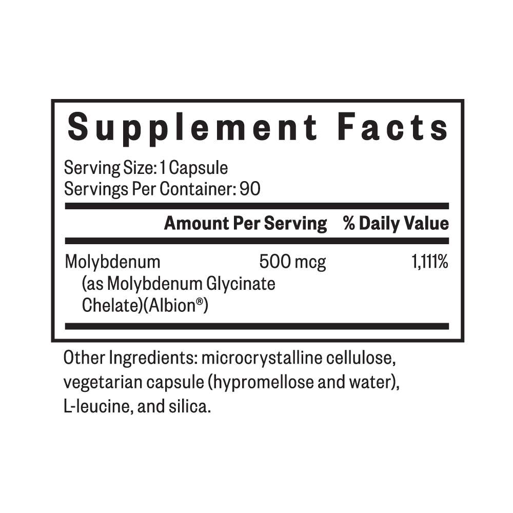 Molybdenum 500 | 90 Capsules | Seeking Health - Image 2