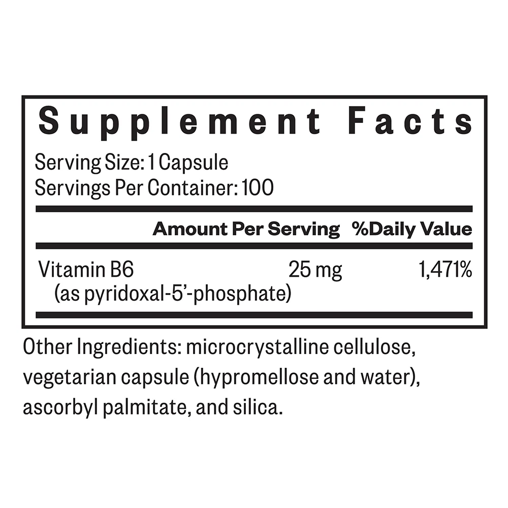 P-5-P (Pyridoxal 5-Phosphate) - 100 Capsules - Image 2