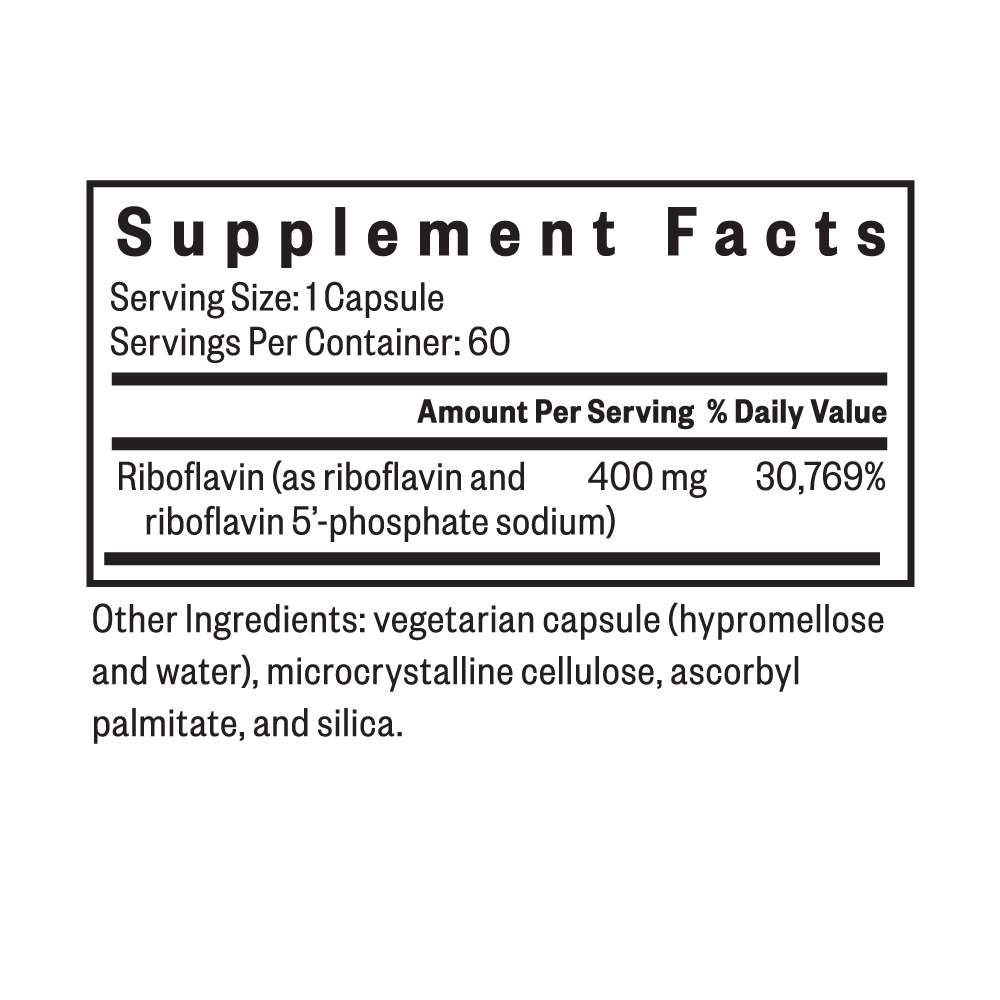 Riboflavin | 60 Capsules | Seeking Health - Image 2