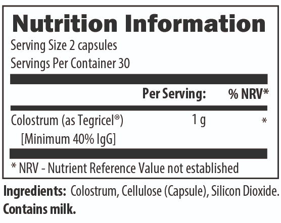 Tegricel Colostrum | 60 Capsules - Image 2