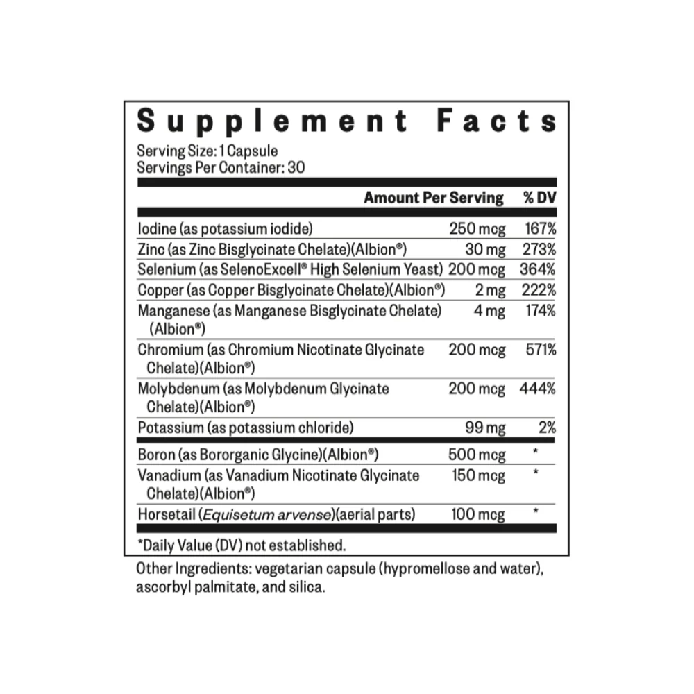 Trace Minerals Complex | Iron Free |  30 Capsules | Seeking Health - Image 3